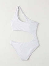 Asymmetrical Cutout High Leg Brazilian One Piece Swimsuit