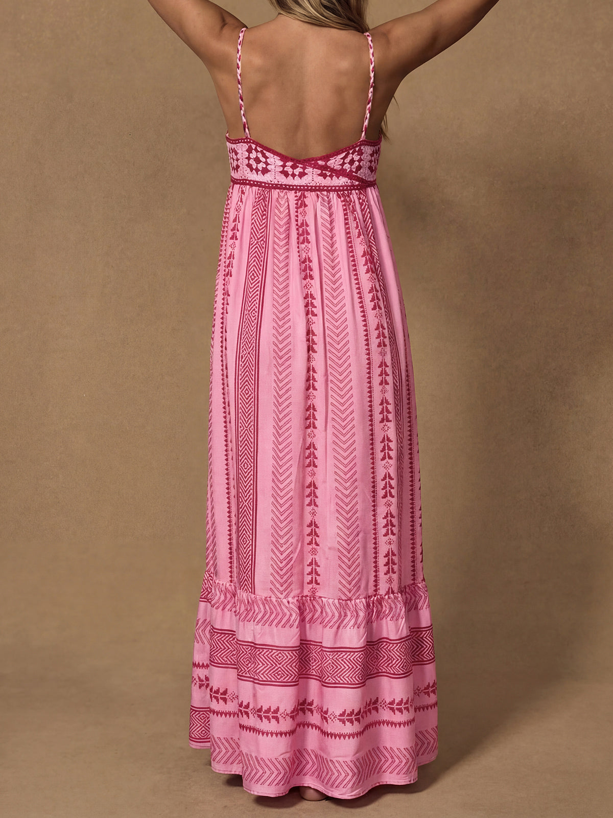 Boho Granny Square Crochet Patchwork Resort Babydoll Maxi Sundress