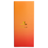 Stanley x Karol G 40 oz Quencher Tumbler in ruby red with floral artwork and pineapple straw topper next to its orange collector box - View 6 | Clistos