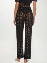 Relaxed High Waist Wide Leg Beach Crochet Knit Cover Up Pants